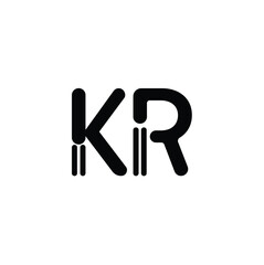 KR monogram logo design letter text name symbol monochrome logotype alphabet character simple logo