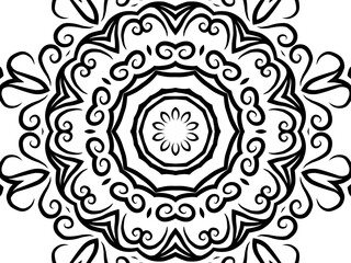 Black and white caleidoscope classic gradient flower art pattern of traditional tenun batik ethnic dayak ornament for wallpaper ads background sticker or clothing	