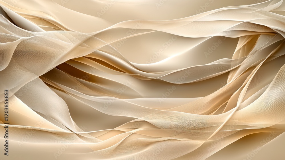 Poster Abstract sand dunes design digital art minimalist style soft textures conceptual warm tones for calm aesthetics