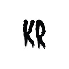 KR monogram logo design letter text name symbol monochrome logotype alphabet character simple logo