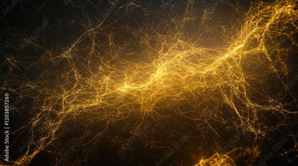 Poster an abstract representation of connectivity using glowing lines and nodes on a dramatic dark backgrou
