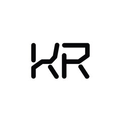 KR monogram logo design letter text name symbol monochrome logotype alphabet character simple logo