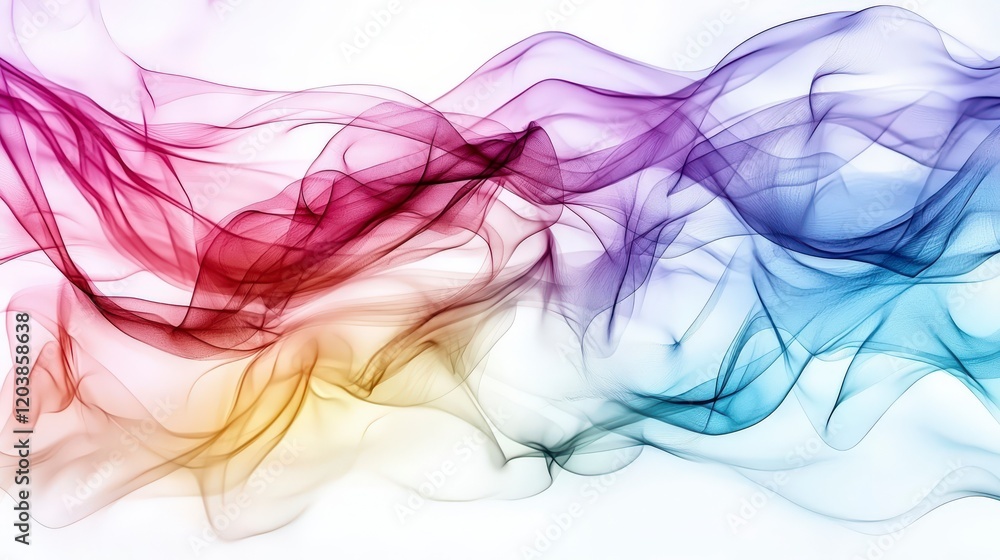 Poster abstract watercolor waves flowing digital art soft color palette creative space artistic perspective