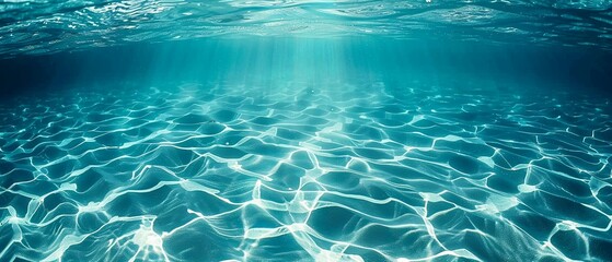 Clear Blue Water Surface with Sunlight Reflection
