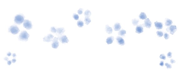 水彩風ほんわか藍色の小花柄イラスト