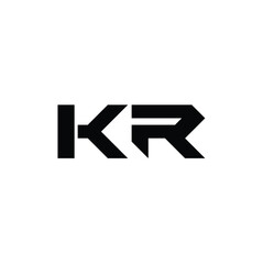 Obraz premium KR monogram logo design letter text name symbol monochrome logotype alphabet character simple logo