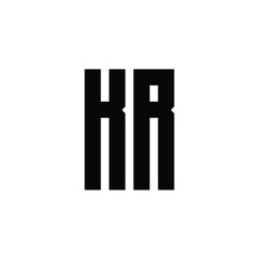 KR monogram logo design letter text name symbol monochrome logotype alphabet character simple logo