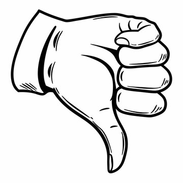 Thumbs Down Icon, thumb down icon, line art, dislike icon