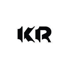KR monogram logo design letter text name symbol monochrome logotype alphabet character simple logo