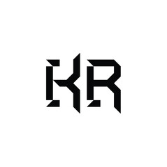 KR monogram logo design letter text name symbol monochrome logotype alphabet character simple logo