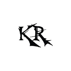 KR monogram logo design letter text name symbol monochrome logotype alphabet character simple logo