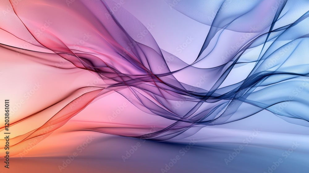 Leinwandbilder artistic exploration delicate shadows and colorful patterns in abstract digital creations on soft ba