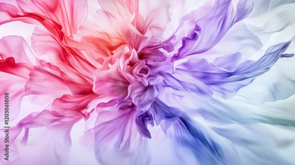 Aufkleber A whirlwind of soft delicate flower petals swirling in a dreamy colorful display abstract art digital artwork ethereal vibe