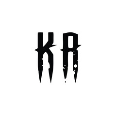 KR monogram logo design letter text name symbol monochrome logotype alphabet character simple logo