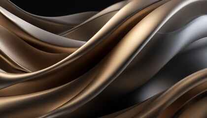 Fototapeta premium Abstract 3d render, gold background design, wavy surface, 3D Illustration