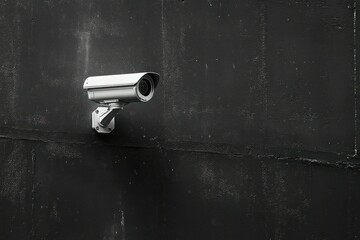 Sleek Security Camera Mounted on Urban Wall