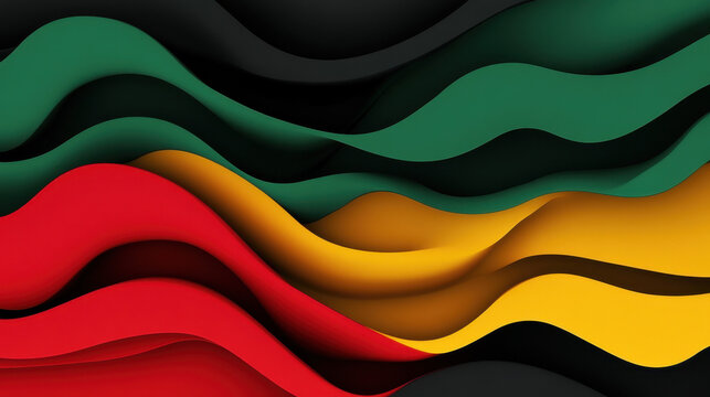 Colorful Abstract Background with Red, Yellow, and Green for Black History Month