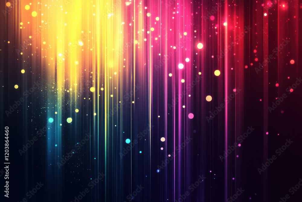 Poster vibrant gradient background with colorful bokeh effects