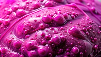 Close-up of a glob of magenta slime with various textures and patterns, bumps, soft and sticky