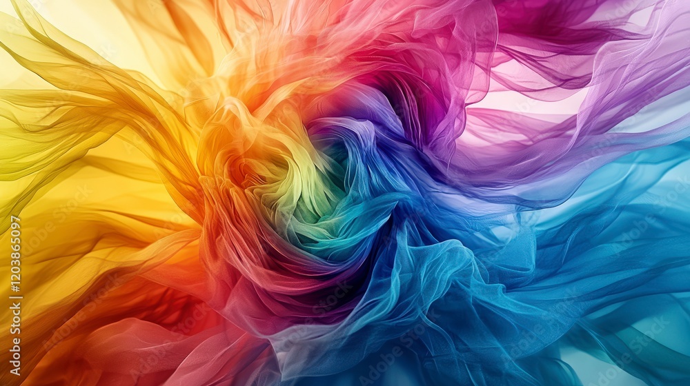 Aufkleber Chromatic colors shifting in an orderly pattern abstract art digital creation vibrant environment aesthetic viewpoint