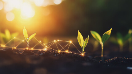 Abstract business Financial charts show a significant increase in profits in the stock market.This is driven by higher interest rates and continued growth. In the innovation world network of financial