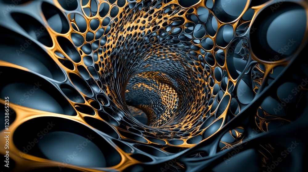 Leinwandbilder Abstract environment of circular shadows and distortions in expanding structures a creative digital art concept