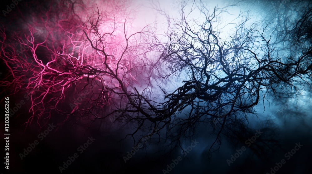 Aufkleber Dynamic color shifts in shadowlike patterns abstract art digital artwork ethereal setting artistic viewpoint visual concept