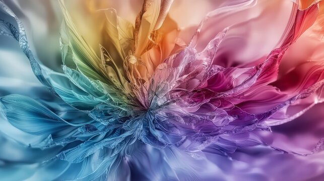 Vibrant chromatic colors shifting in orderly patterns abstract art digital creation visual harmony artistic expression