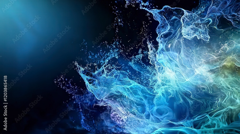 Aufkleber Fluid motion artistry vibrant colors changing in water abstract background digital graphic dynamic perspective