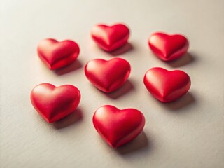 Fototapeta premium Minimalist Red Hearts: Simple Love Background
