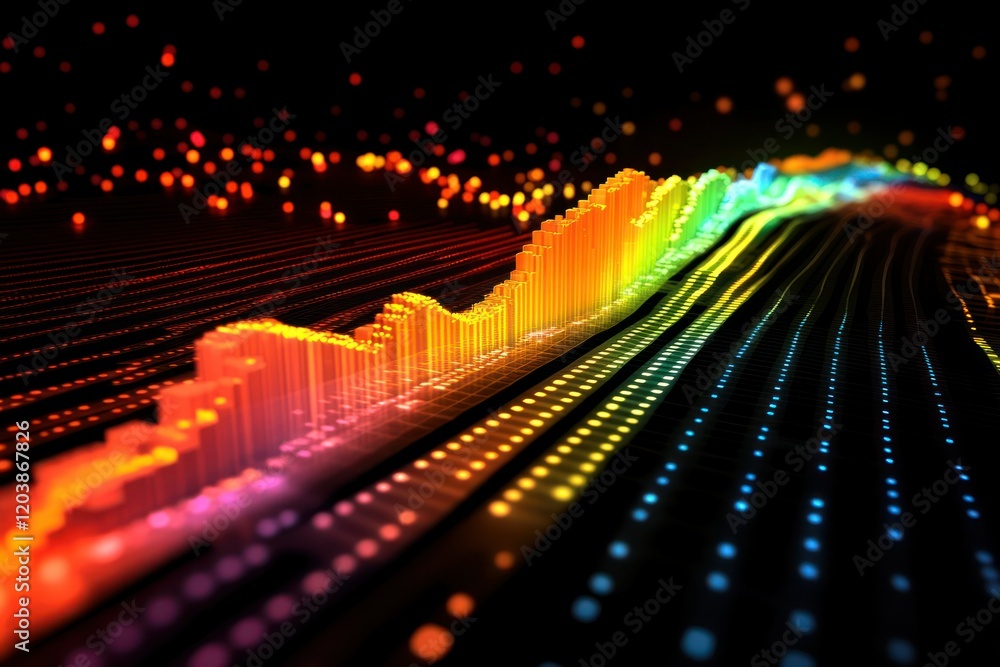 Poster vibrant dynamic data visualization in bright colors