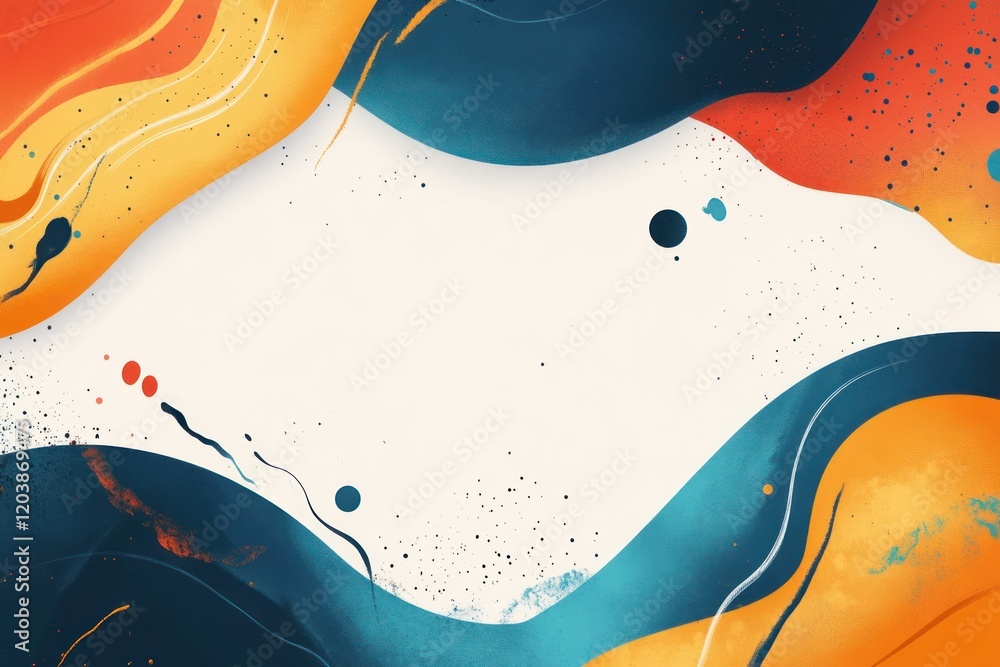 Poster vibrant abstract background with colorful circular elements