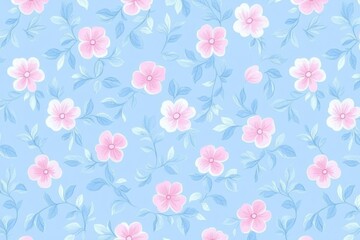 Soft Floral Pattern with Playful Pink Flowers