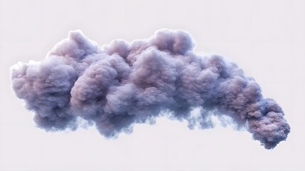 Fototapeta premium A large, dense cloud of purple smoke billowing against a light background.