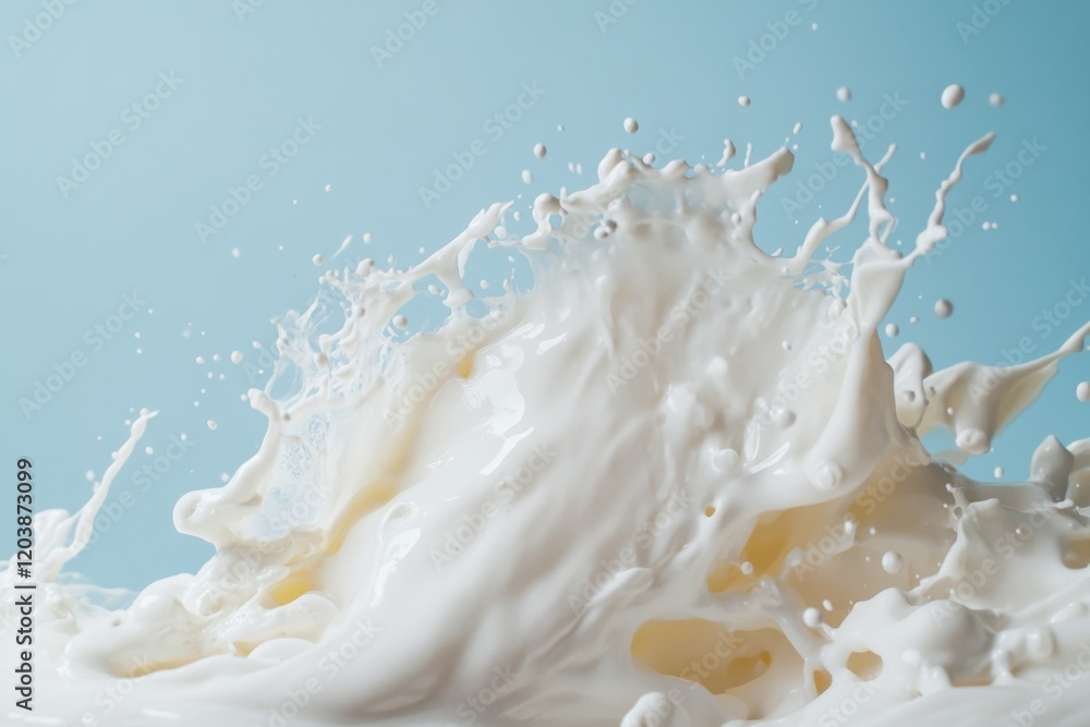 Poster soft blue splash of liquid on a dynamic background
