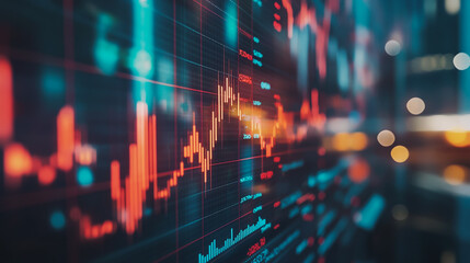 Fototapeta premium Abstract business Financial charts show a significant increase in profits in the stock market.This is driven by higher interest rates and continued growth. In the innovation world network of financial