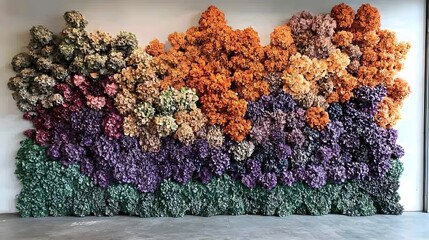 Colorful Floral Arrangement Wall Art Installation