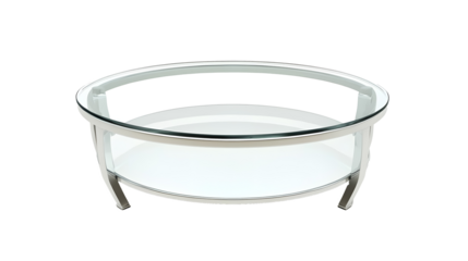 Glass console table on a transparent background. isolated background.