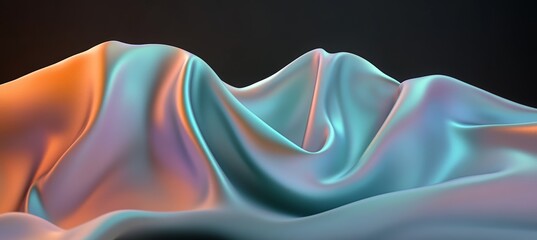 Iridescent Fluid Shape On Black Background