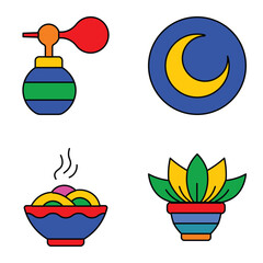 Modern Icons Flat Icon Set Isolated On White Background