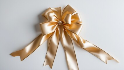 Fototapeta premium golden bow on white background