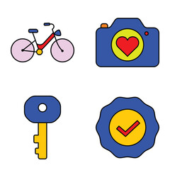 Modern Icons Flat Icon Set Isolated On White Background