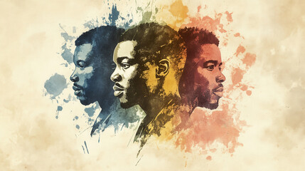Vibrant Watercolor Banner Design for Black History Month