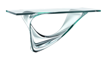 glass console table isolated on white background