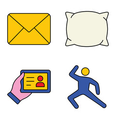 Modern Icons Flat Icon Set Isolated On White Background