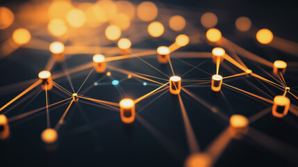 abstract professional business team people innovation connection of line from nail node to node on map background , networking concept