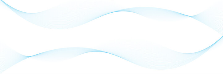 Obraz premium Abstract blue smooth wave on a white background. Dynamic sound wave. Design element. Vector illustration.eps10