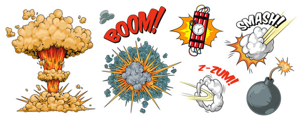 Illustrative comics with sound effects