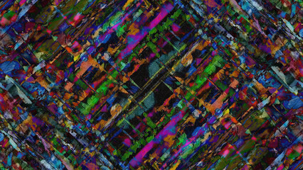 Abstract painting on craft paper with brushstrokes of different colors. Illustration for background