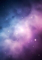 Obraz premium Cosmic Nebula Purple and Blue Galaxy with Sparkling Stars Celestial Night Sky Background